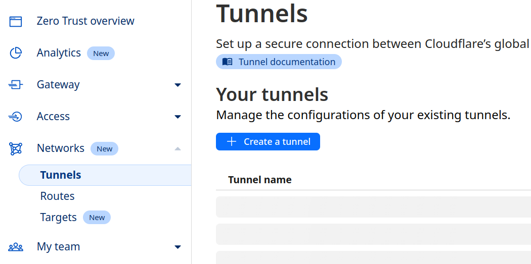 Tunnel Creation